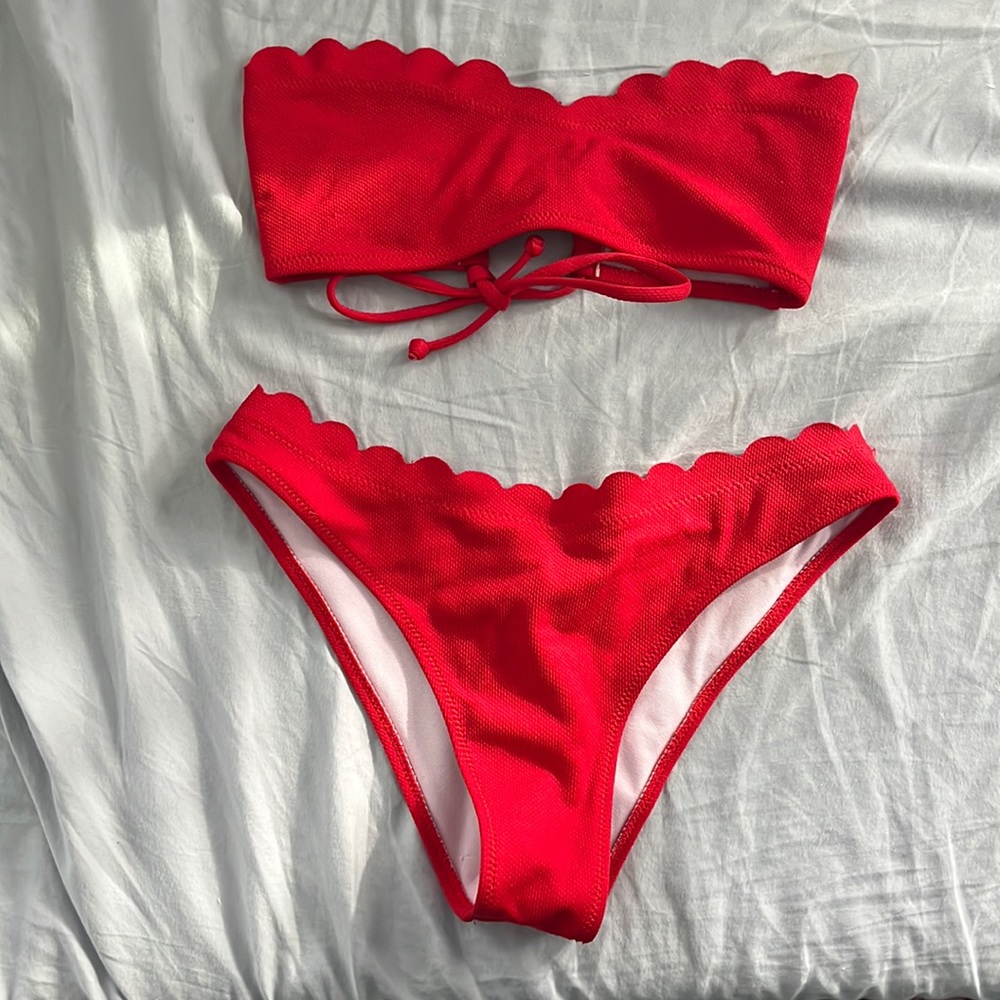 Red bathing suit bikini
